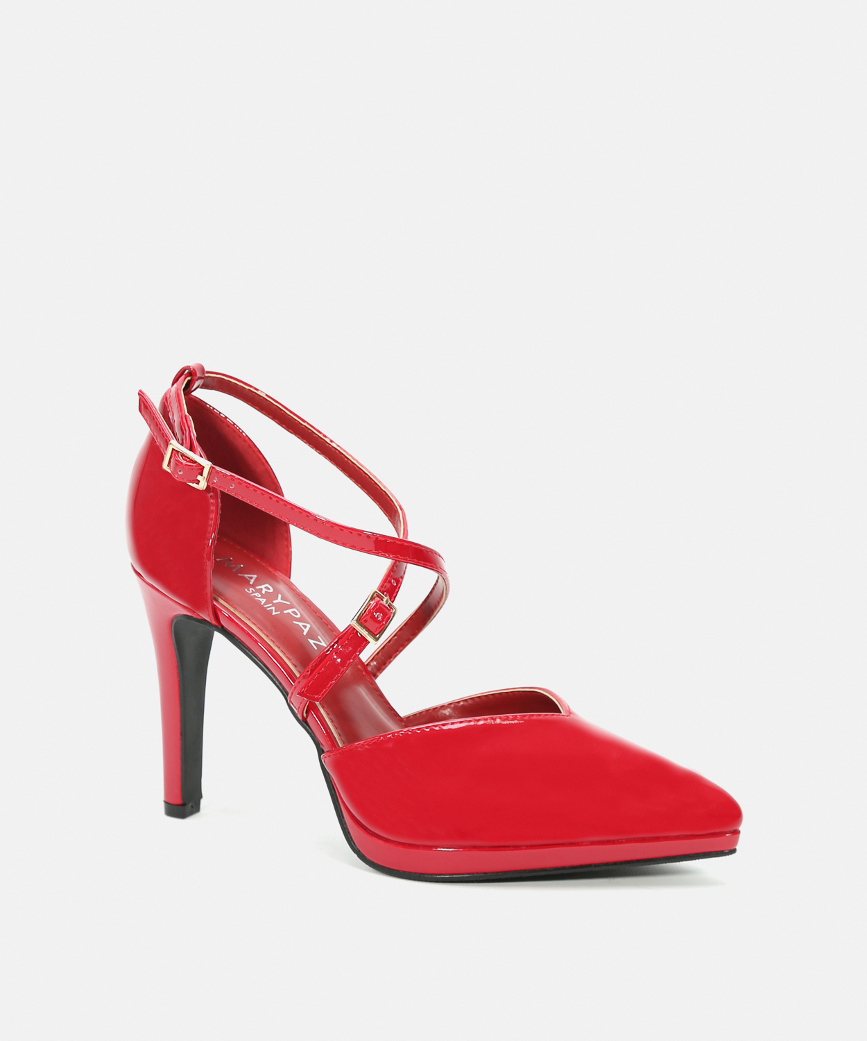 Zapatos tac&oacute;n tiras cruzadas image number null